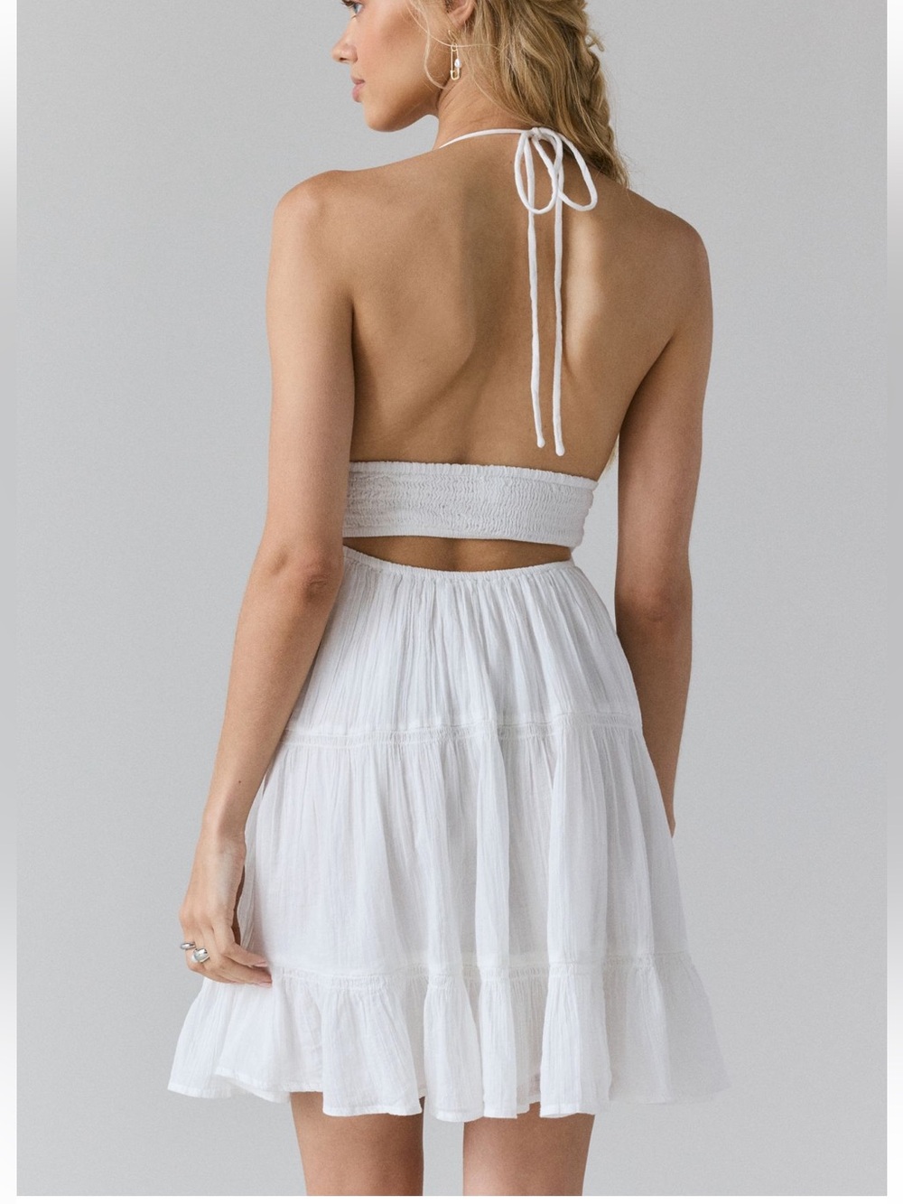 URBAN OUTFITTERS KIMCHI BLUE PHOEBE COTTON HALTER DRESS SIZE M MSRP $69.00 NWT - Picture 2 of 6